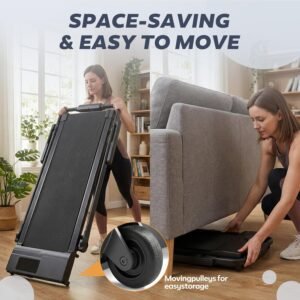 Drgymlee 3 in 1 Laufband klappbar für Zuhause & Büro, Walking Pad mit 7% Steigung, Untertisch Laufband 1-12 km/h, leises 2,5HP Laufband mit Schreibtisch & verstellbarem Griff