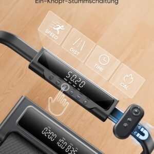 Electric Treadmill for Home with 9% Tilt, 12 km/h Folding Treadmill with Incline, 4-in-1 Walking Pad with LED Display, Remote Control and App Control, Mute Button