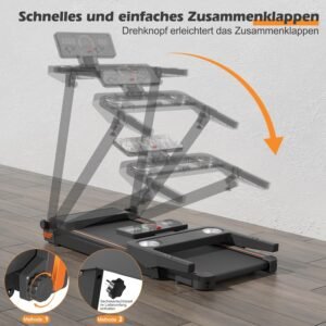 Folding Electric Treadmill, CEIEVER Treadmill for Home with LCD Display, Walking Machine Treadmills, Walking Pad for Home and Office