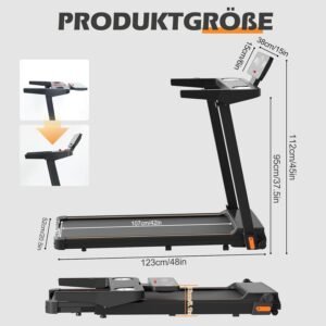 Folding Electric Treadmill, CEIEVER Treadmill for Home with LCD Display, Walking Machine Treadmills, Walking Pad for Home and Office