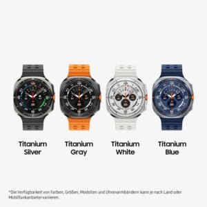 Samsung Galaxy Watch Ultra (2025) Smartwatch with Galaxy AI, Fitness Watch, Marine Band, Titanium Case, Quick Button, Dual GPS, 64GB Memory, 47mm, LTE, Titanium Silver, 3 Year...