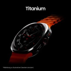 Samsung Galaxy Watch Ultra (2025) Smartwatch with Galaxy AI, Fitness Watch, Marine Band, Titanium Case, Quick Button, Dual GPS, 64GB Memory, 47mm, LTE, Titanium Silver, 3 Year...