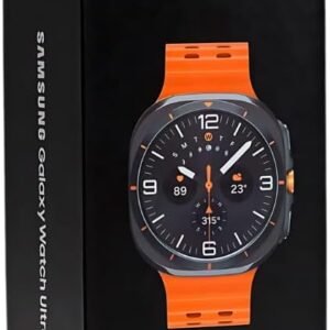 Samsung Galaxy Watch Ultra 47 mm Titanium Smart Watch with Marine Band Rubber Orange Band Size: S/M/L Display 3.8 cm 1.5 Inch 32 GB Wi-Fi LTE NFC Bluetooth 4G 60.5 g Titanium Grey