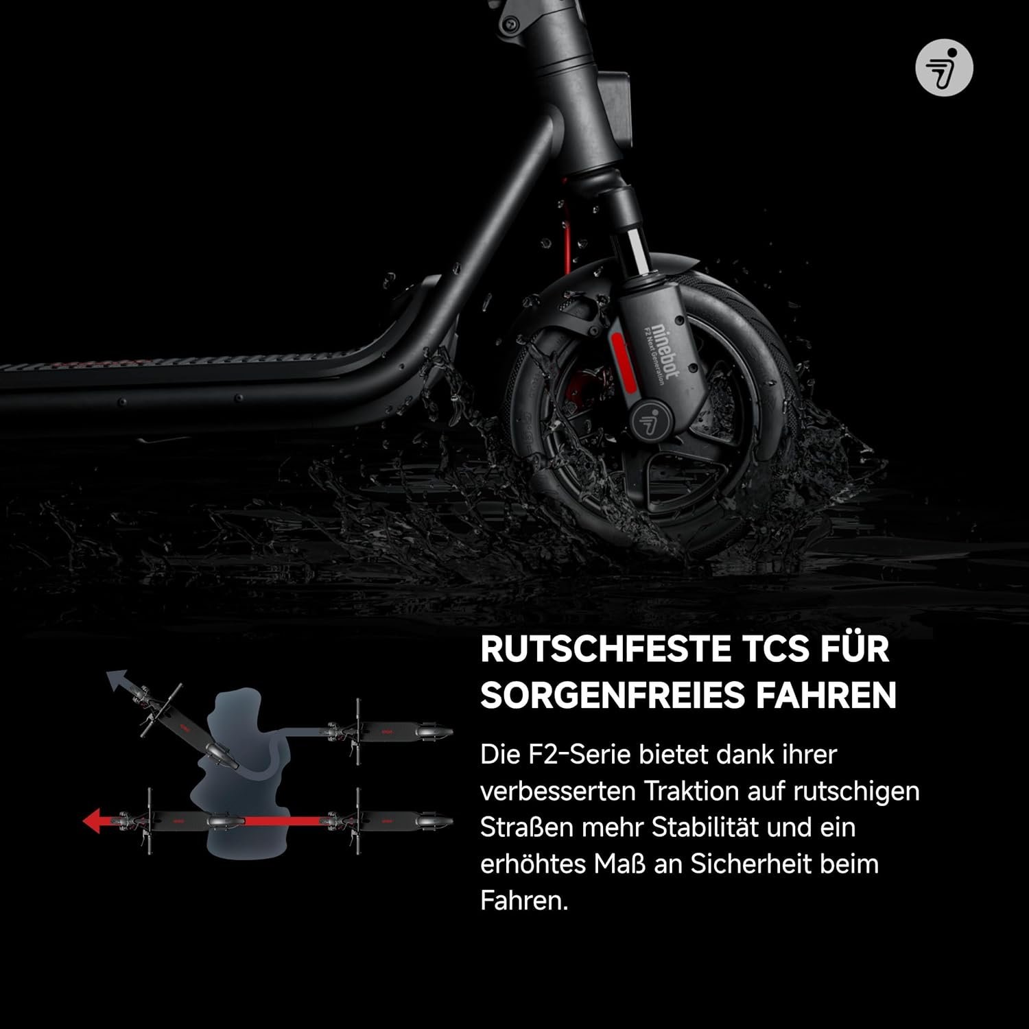 Segway-Ninebot F2 Pro D II, E-Scooter with German Road Legal for Adults, 65 km Range in Eco Mode, 120 kg Load Capacity, Front Double Suspension, Colour LED Display, Black Segway-Ninebot F2 Pro D II, E-Scooter with German Road Legal for Adults, 65 km Range in Eco Mode, 120 kg Load Capacity, Front Double Suspension, Colour LED Display, Black