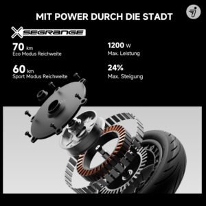 Segway-Ninebot F3 Pro D Adult E-Scooter with Road Legal 70 km Range in Eco Mode, 120 kg Load Capacity, Double Hydraulic Suspension, Smart Display