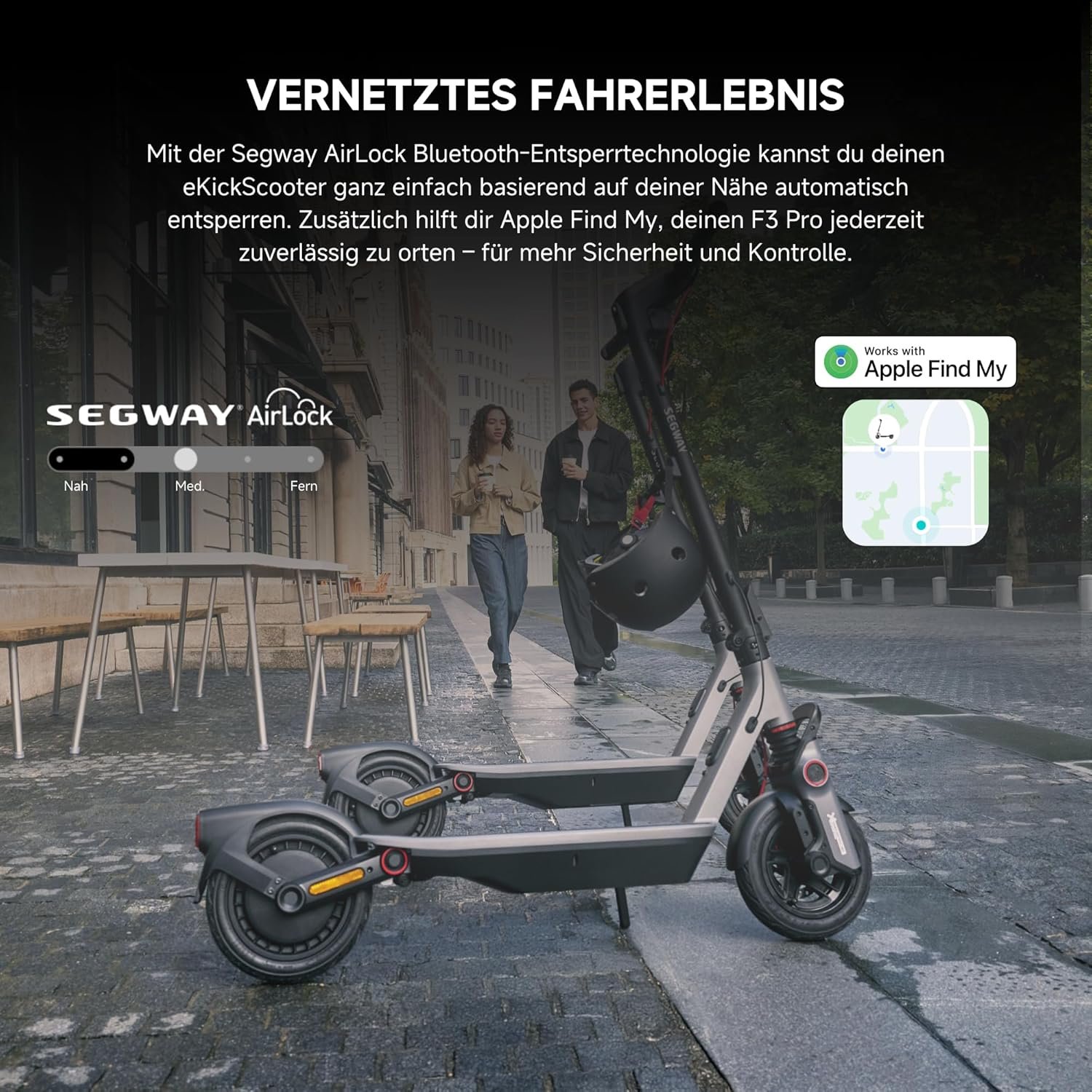 Segway-Ninebot F3 Pro D Adult E-Scooter with Road Legal 70 km Range in Eco Mode, 120 kg Load Capacity, Double Hydraulic Suspension, Smart Display Segway-Ninebot F3 Pro D Adult E-Scooter with Road Legal 70 km Range in Eco Mode, 120 kg Load Capacity, Double Hydraulic Suspension, Smart Display