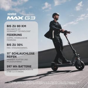 Segway-Ninebot MAX G2 D, E Scooter mit Straßenzulassung für Erwachsene, max. 20 km/h Geschwindigkeit