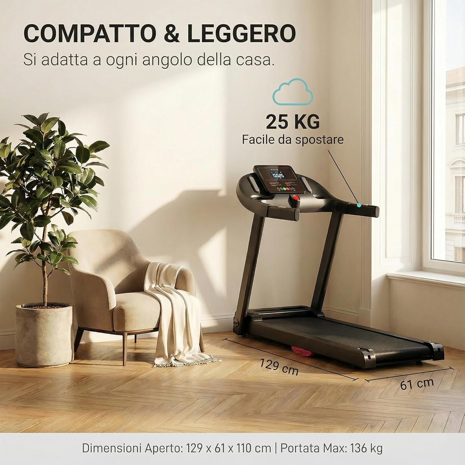 Treadmill for Home Foldable 14 km/h, Walking Pad with 15% Incline, 3.0 HP Quiet Motor, 12 Training Programmes, Maximum Load 136 kg, Treadmill for Home Office & Home Training Treadmill for Home Foldable 14 km/h, Walking Pad with 15% Incline, 3.0 HP Quiet Motor, 12 Training Programmes, Maximum Load 136 kg, Treadmill for Home Office & Home Training
