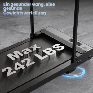 Treadmill for Home Max Folding Treadmill for Home Max 110 kg 1-6 km/h, Desk Running Pad Quiet Treadmill 90° Tablet, Phone Holder 4-in-1 LED with Remote Control No Incline