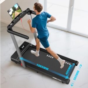 Treadmill for Home Walking Pad with 3.0 HP Motor 12 km/h, 12 Programmes & Dual LED Folding Treadmill for Home Office & Gym