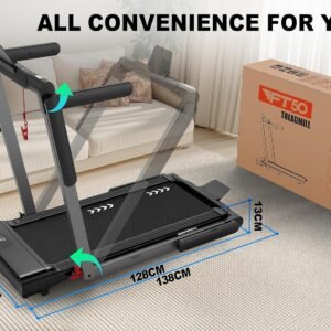 Treadmill for Home Walking Pad with 3.0 HP Motor 12 km/h, 12 Programmes & Dual LED Folding Treadmill for Home Office & Gym