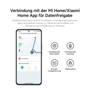 Xiaomi Electric Scooter 4 Series (DE) Foldable E-Scooter with Road Legal and Max 20km/h - Up to 60km Range, Dual Brake System, LED Display & App Settings